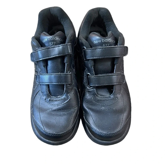 New Balance 577 Black Leather Hook and Loop Comfort Walking shoes size 9 - Picture 2 of 10